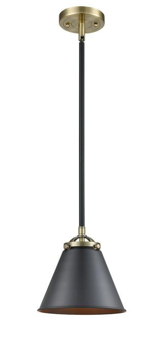 Innovations 284-1S-BAB-M13-BK One Light Mini Pendant, Black Antique Brass