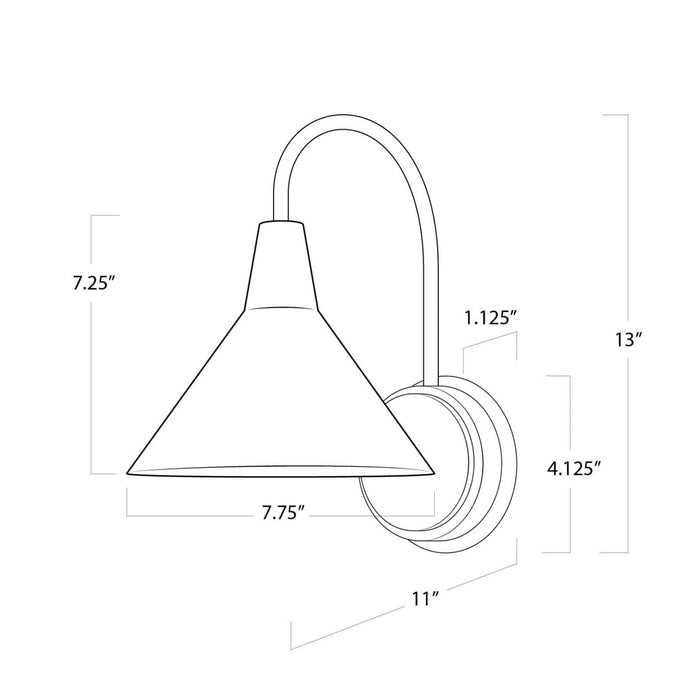 Regina Andrew 15-1121PN One Light Wall Sconce, Polished Nickel