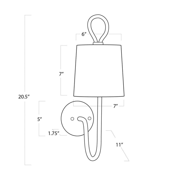 Regina Andrew 15-1126 One Light Wall Sconce, Natural