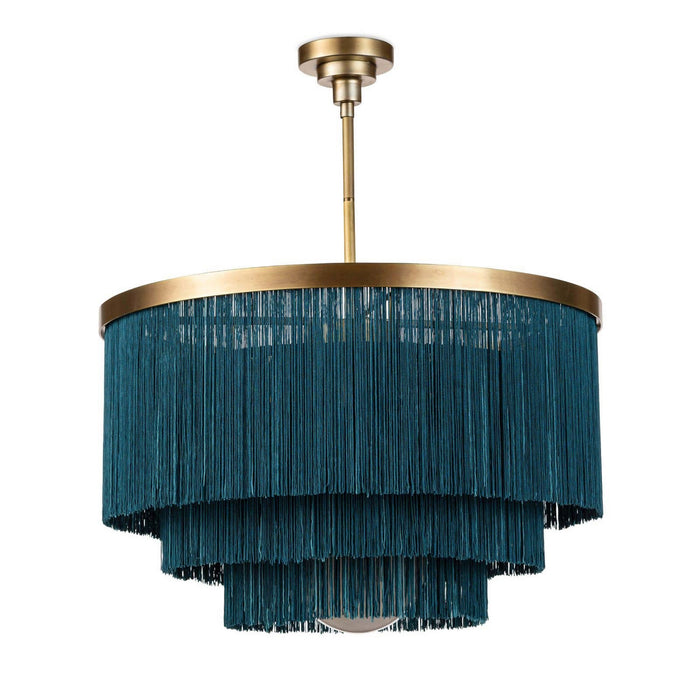 Regina Andrew 16-1257BLU Four Light Chandelier, Natural Brass