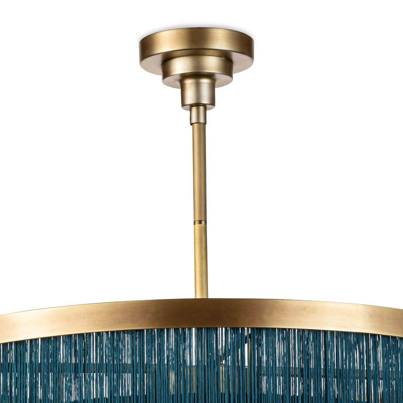 Regina Andrew 16-1257BLU Four Light Chandelier, Natural Brass