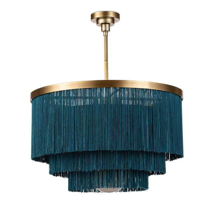 Regina Andrew 16-1257BLU Four Light Chandelier, Natural Brass