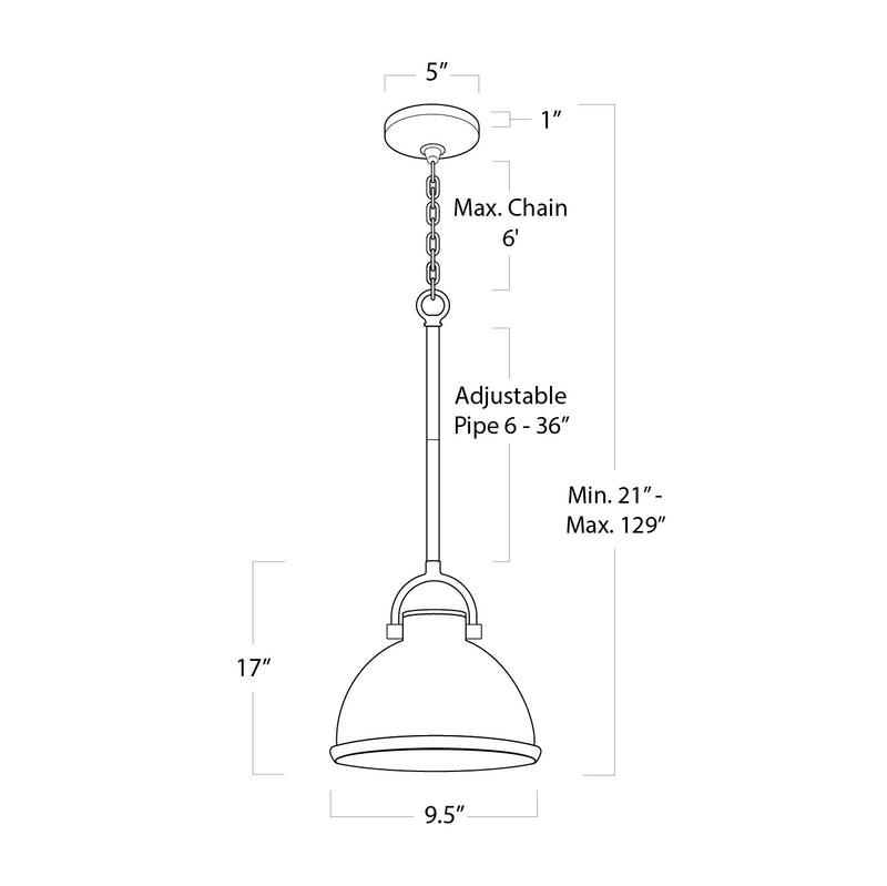 Regina Andrew 16-1288WT One Light Pendant, White