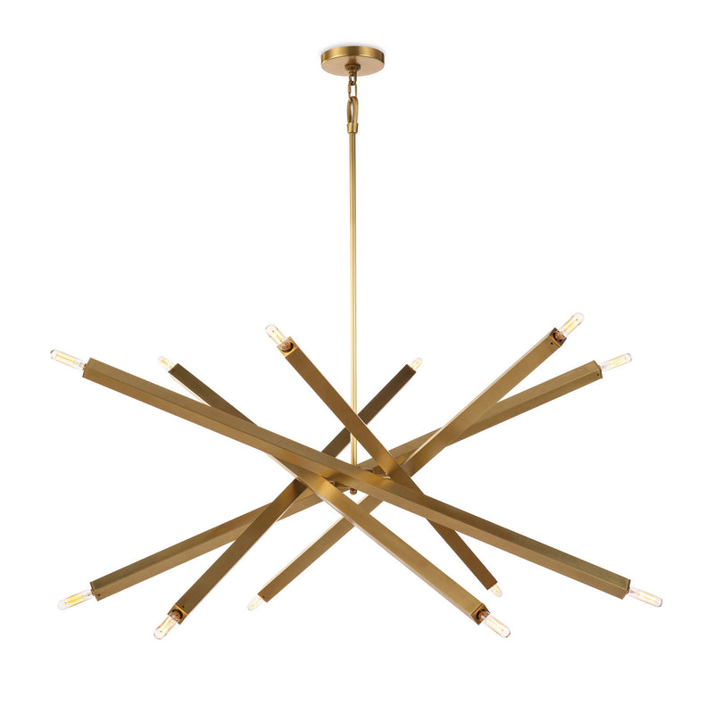 Regina Andrew 16-1289NB 12 Light Chandelier, Natural Brass