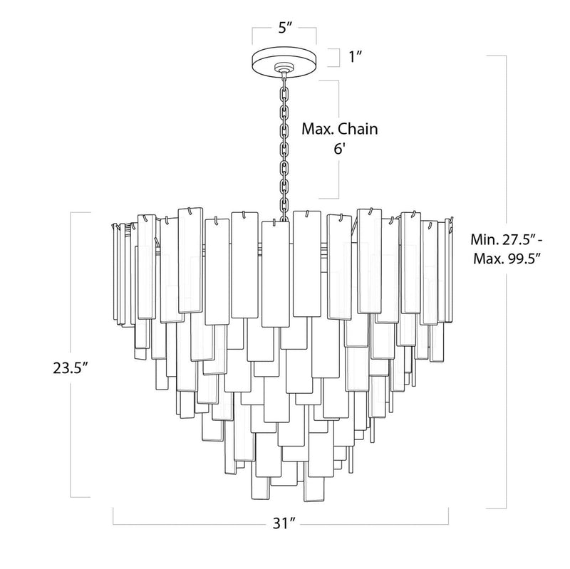 Regina Andrew 16-1290 16 Light Chandelier, Clear