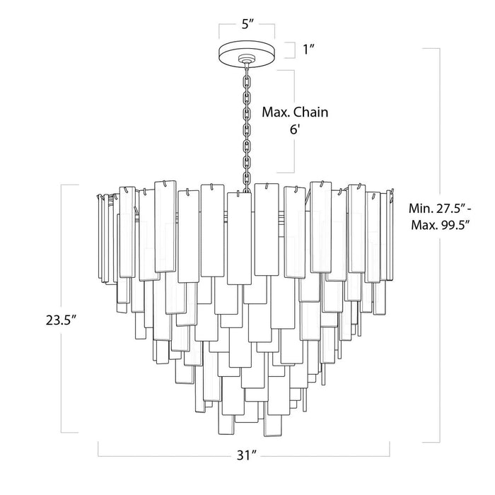 Regina Andrew 16-1290 16 Light Chandelier, Clear