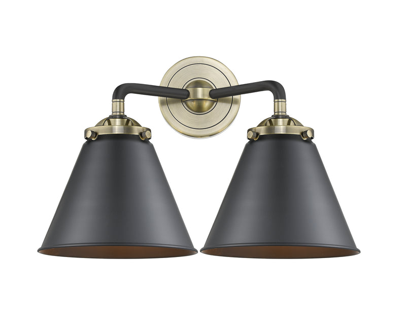 Innovations 284-2W-BAB-M13-BK Two Light Bath Vanity, Black Antique Brass