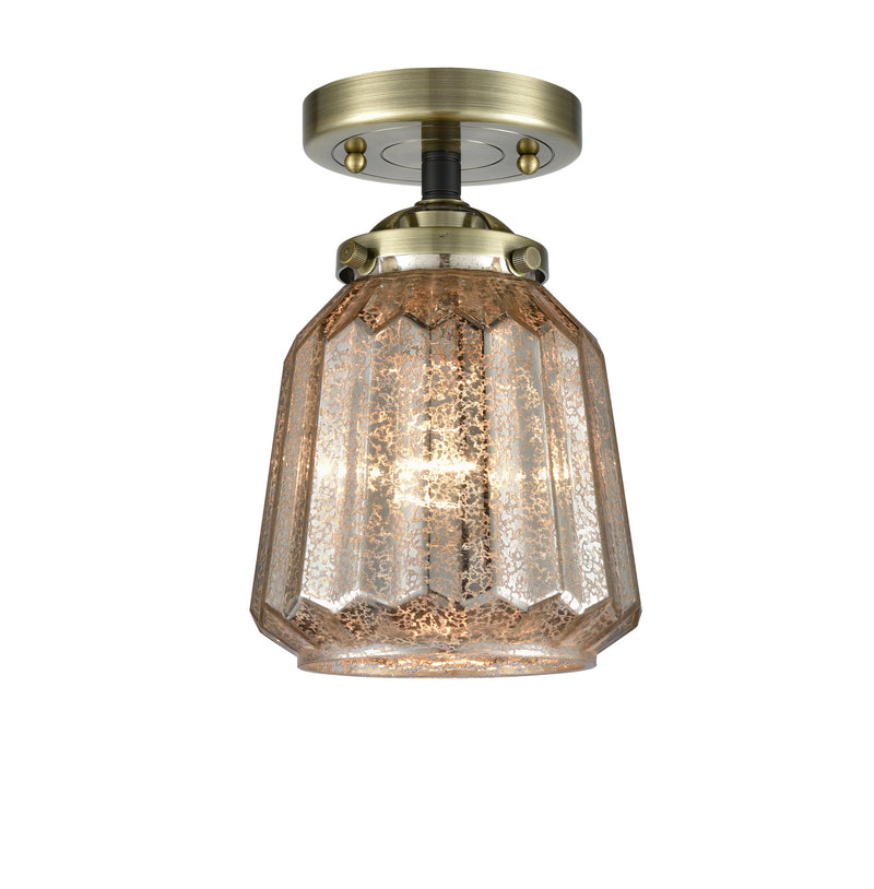 Innovations 284-1C-BAB-G146 One Light Semi-Flush Mount, Black Antique Brass