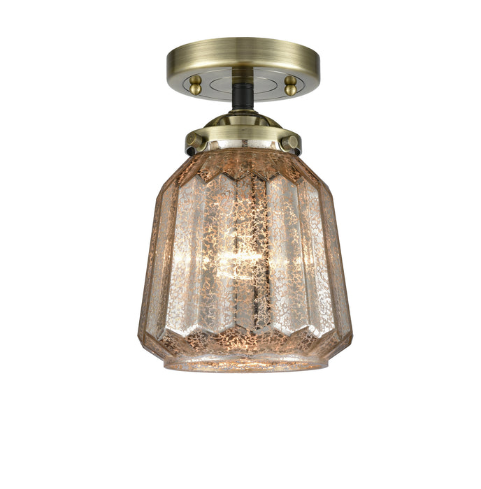 Innovations 284-1C-BAB-G146 One Light Semi-Flush Mount, Black Antique Brass