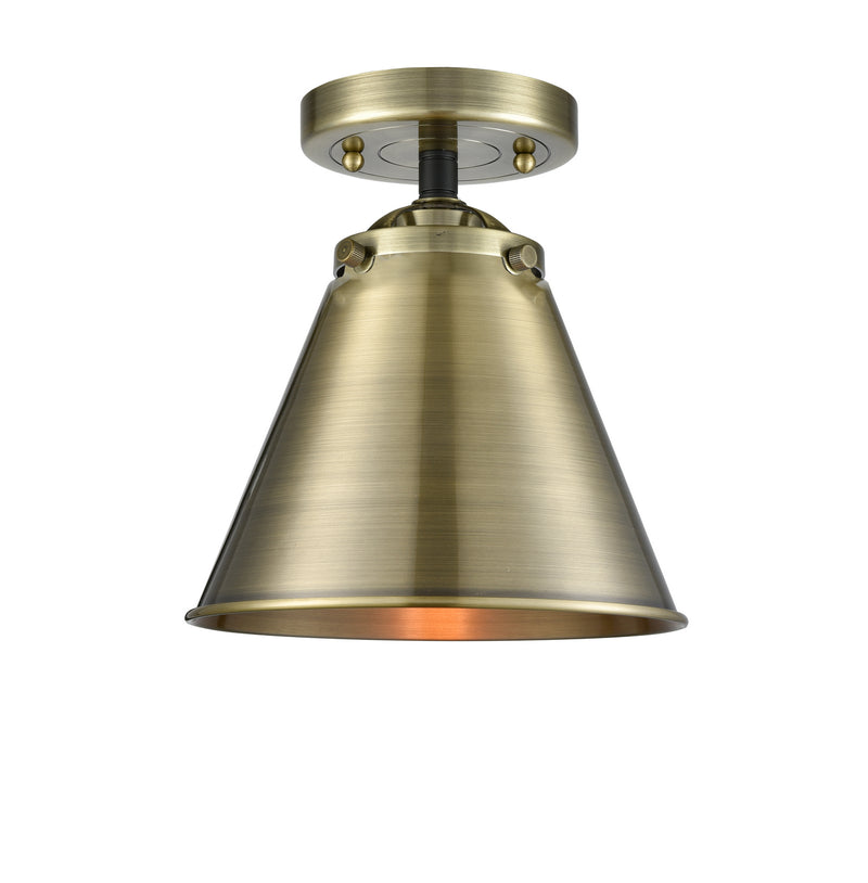 Innovations 284-1C-BAB-M13-AB One Light Semi-Flush Mount, Black Antique Brass