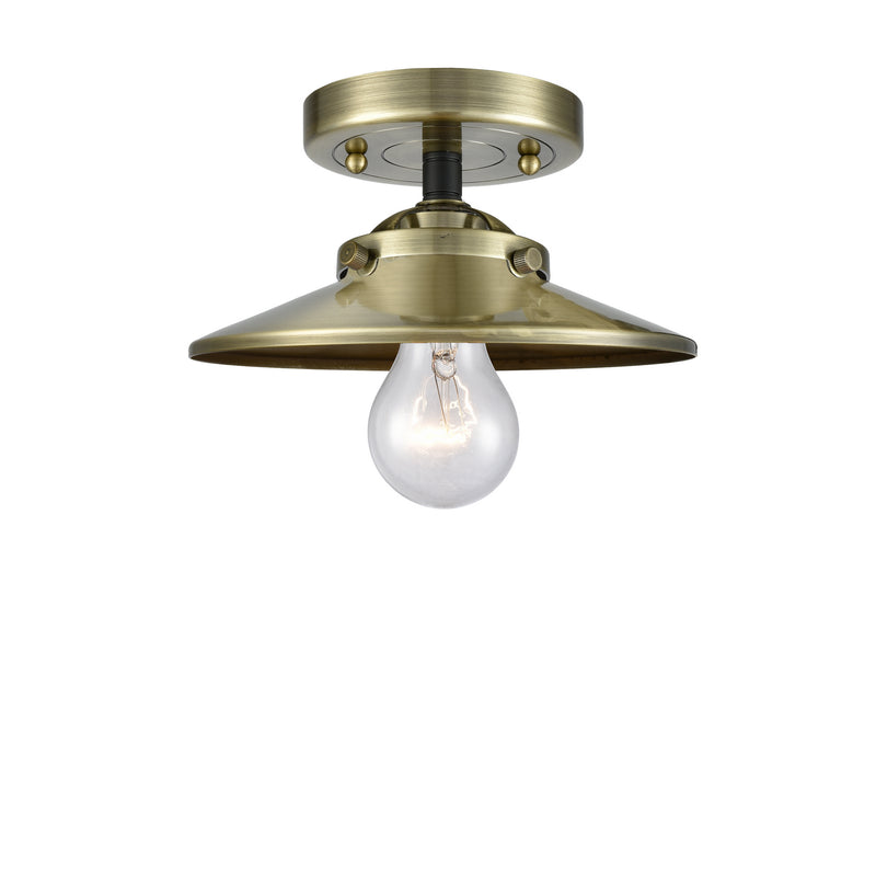 Innovations 284-1C-BAB-M4-AB One Light Semi-Flush Mount, Black Antique Brass