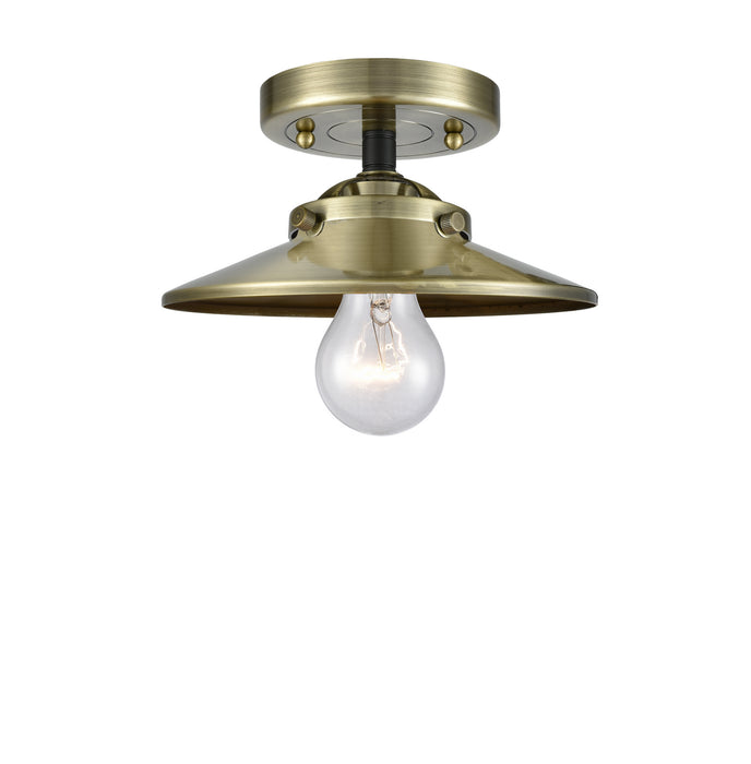 Innovations 284-1C-BAB-M4-AB One Light Semi-Flush Mount, Black Antique Brass