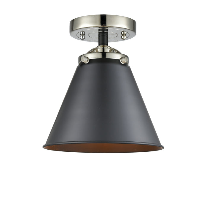 Innovations 284-1C-BPN-M13-BK One Light Semi-Flush Mount, Black Polished Nickel
