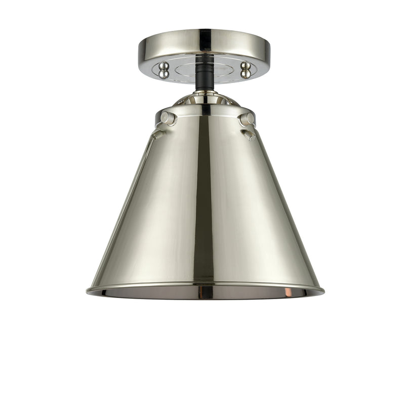 Innovations 284-1C-BPN-M13-PN One Light Semi-Flush Mount, Black Polished Nickel