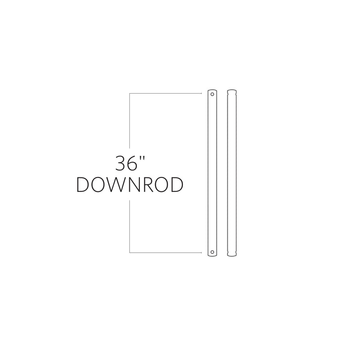 Visual Comfort Fan DR36CH Downrod, Chrome