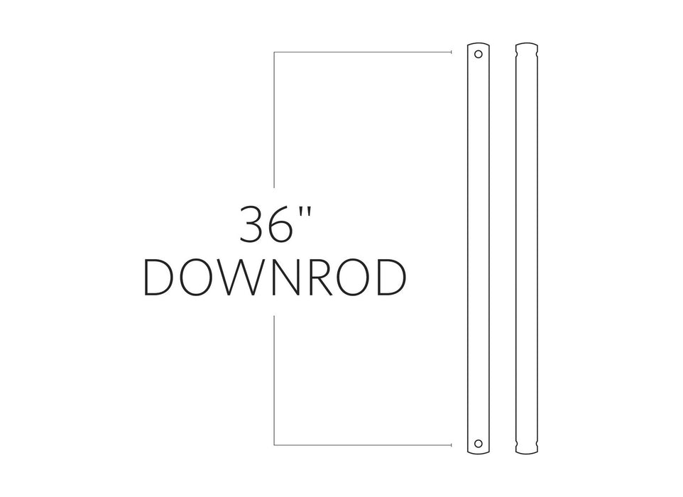 Visual Comfort Fan DR36DWZ Downrod, Dark Weathered Zinc