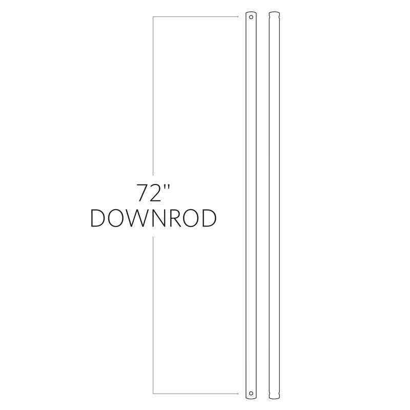 Visual Comfort Fan DR72CH Downrod, Chrome