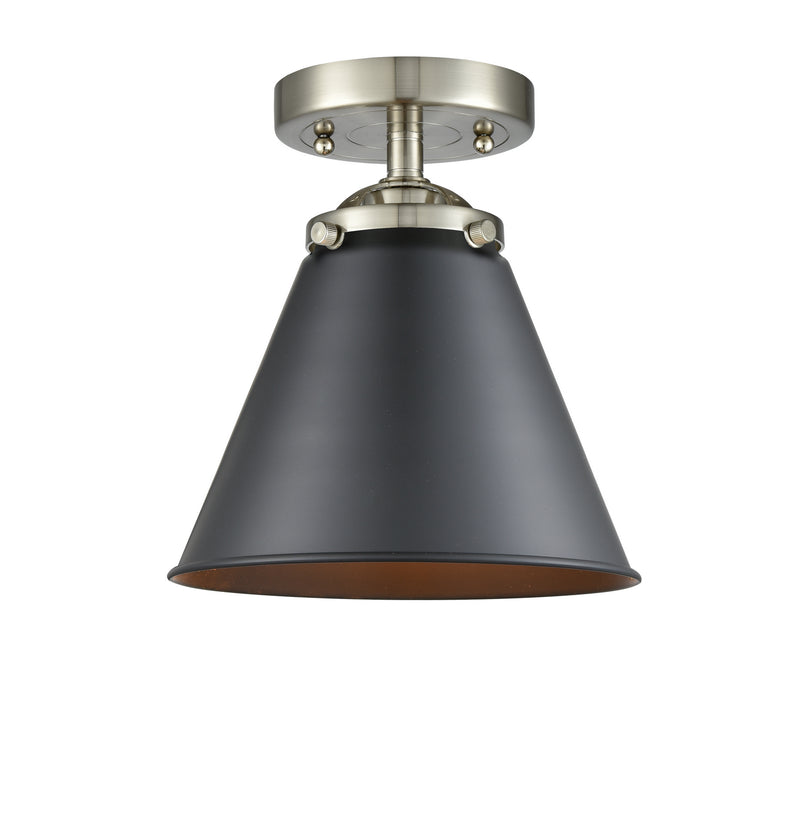 Innovations 284-1C-SN-M13-BK One Light Semi-Flush Mount, Brushed Satin Nickel