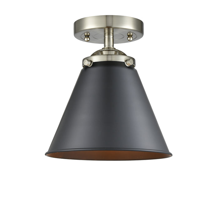 Innovations 284-1C-SN-M13-BK One Light Semi-Flush Mount, Brushed Satin Nickel