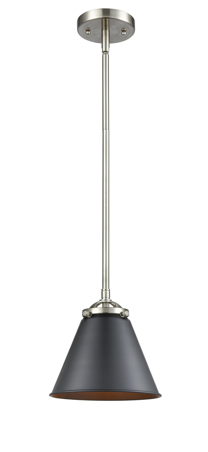 Innovations 284-1S-SN-M13-BK One Light Mini Pendant, Brushed Satin Nickel