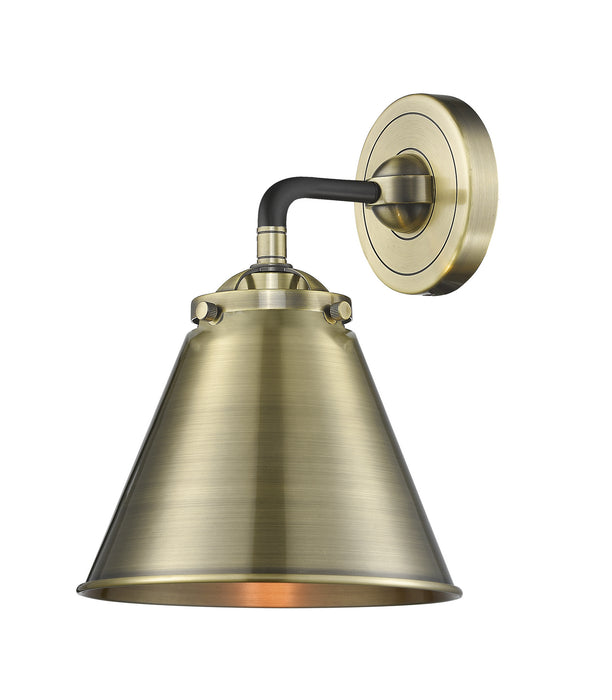Innovations 284-1W-BAB-M13-AB One Light Wall Sconce, Black Antique Brass
