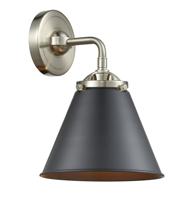 Innovations 284-1W-SN-M13-BK One Light Wall Sconce, Brushed Satin Nickel