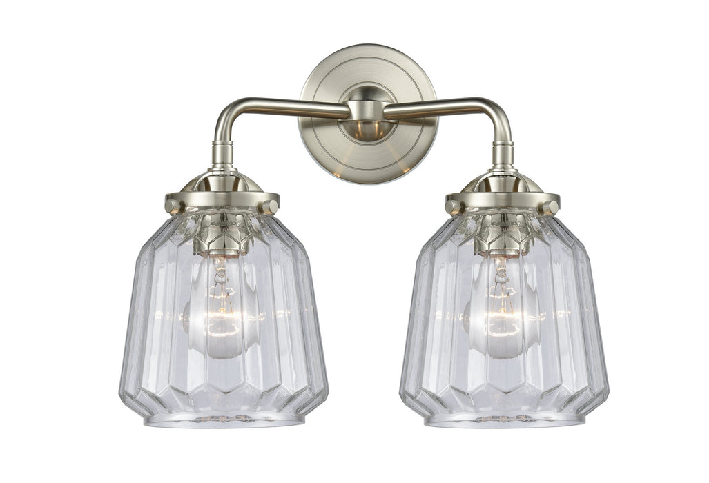 Innovations 284-2W-SN-G142 Two Light Bath Vanity, Brushed Satin Nickel