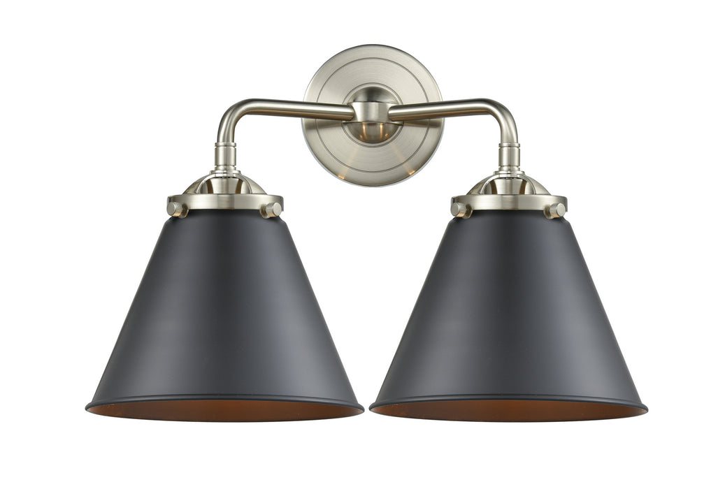 Innovations 284-2W-SN-M13-BK Two Light Bath Vanity, Brushed Satin Nickel