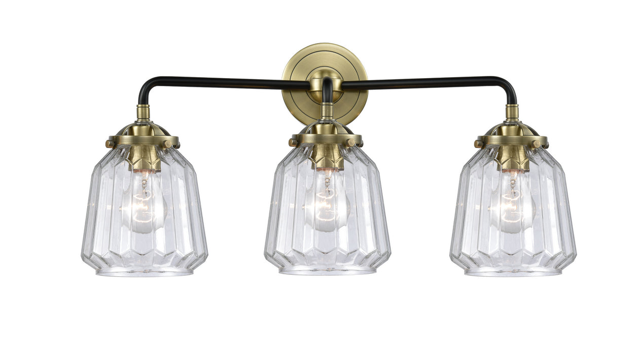 Innovations 284-3W-BAB-G142 Three Light Bath Vanity, Black Antique Brass