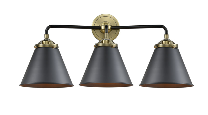 Innovations 284-3W-BAB-M13-BK Three Light Bath Vanity, Black Antique Brass