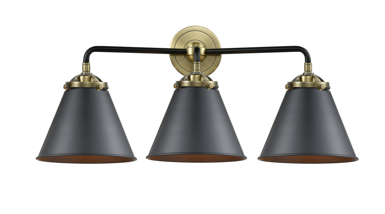 Innovations 284-3W-BAB-M13-BK Three Light Bath Vanity, Black Antique Brass