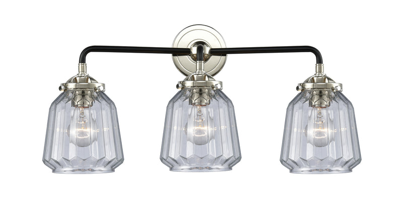 Innovations 284-3W-BPN-G142 Three Light Bath Vanity, Black Polished Nickel