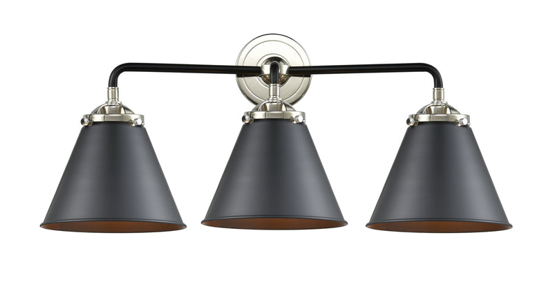 Innovations 284-3W-BPN-M13-BK Three Light Bath Vanity, Black Polished Nickel