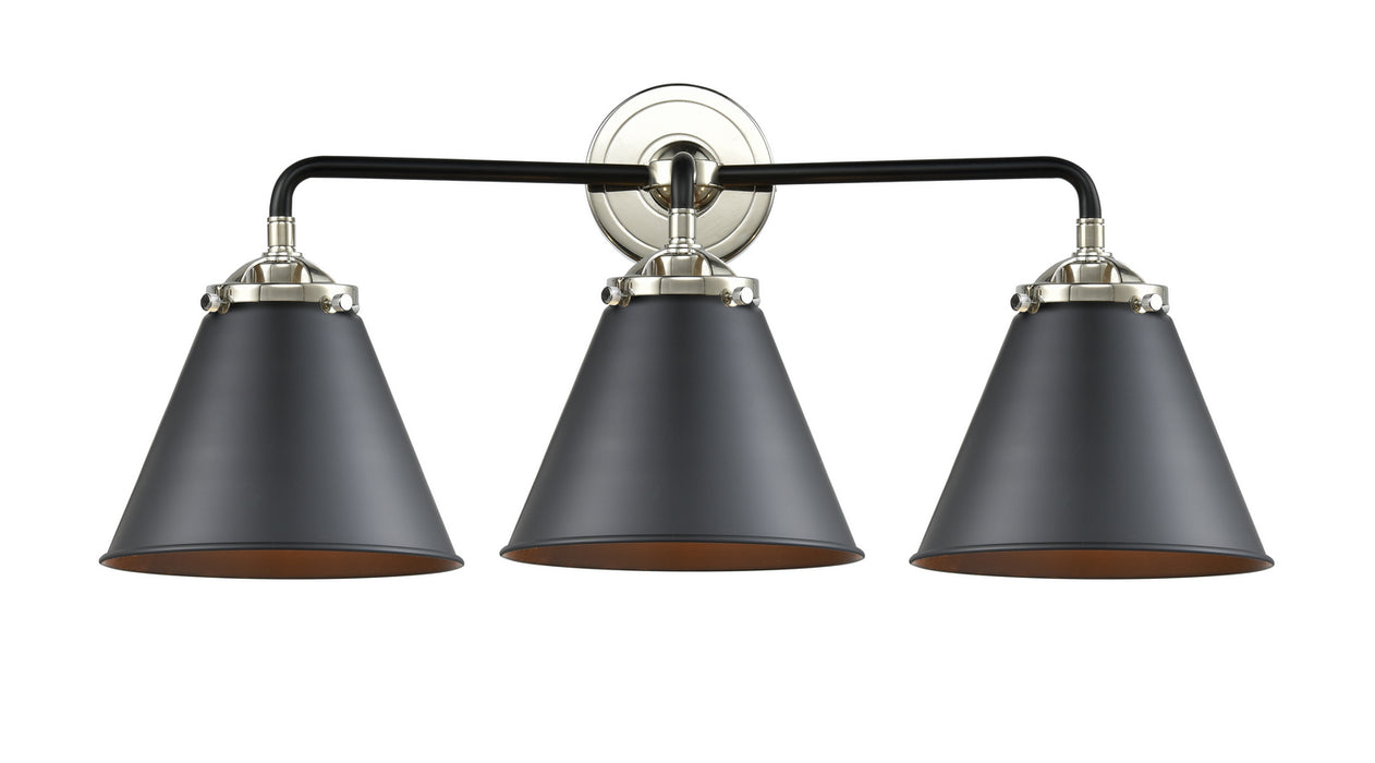 Innovations 284-3W-BPN-M13-BK Three Light Bath Vanity, Black Polished Nickel
