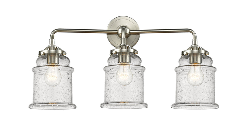 Innovations 284-3W-SN-G184 Three Light Bath Vanity, Brushed Satin Nickel