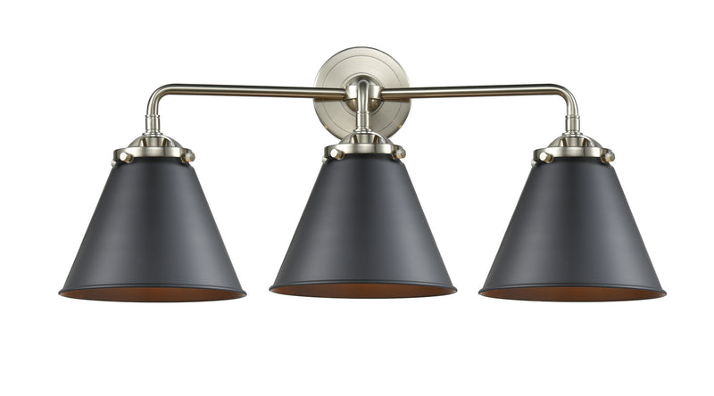 Innovations 284-3W-SN-M13-BK Three Light Bath Vanity, Brushed Satin Nickel