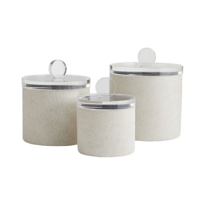 Arteriors 4787 Container, set of 3, White