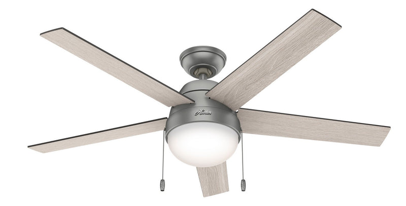 Hunter 50230 52" Ceiling Fan, Matte Silver