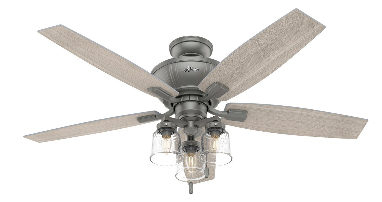 Hunter 50402 52" Ceiling Fan, Matte Silver