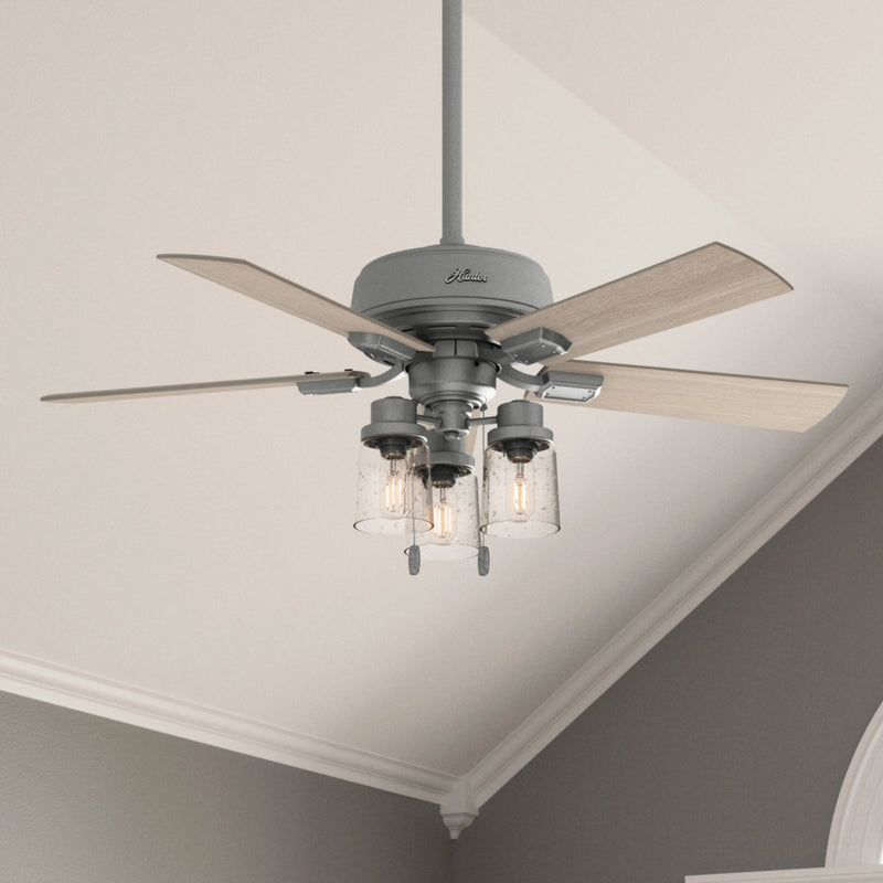 Hunter 50649 44" Ceiling Fan, Matte Silver