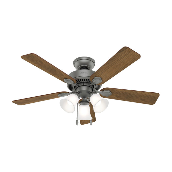 Hunter 50882 44" Ceiling Fan, Matte Silver