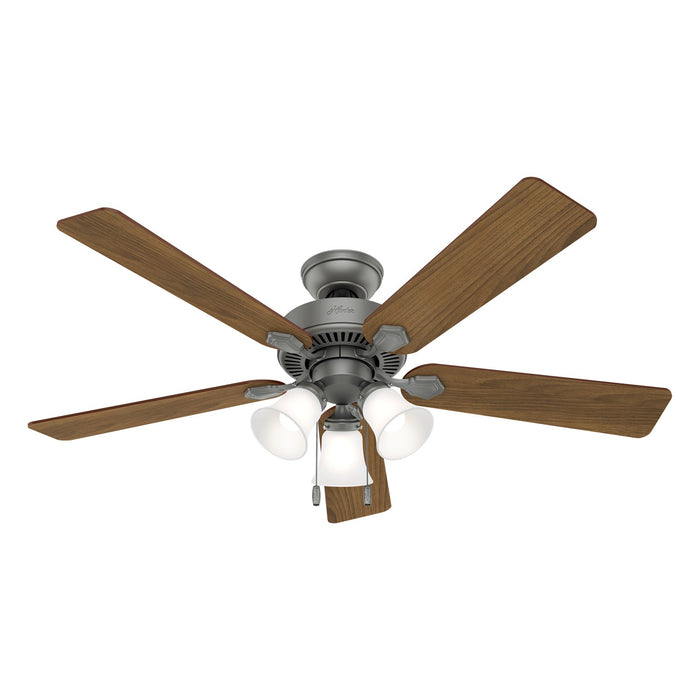 Hunter 50894 52" Ceiling Fan, Matte Silver
