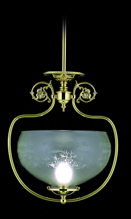 Framburg 7801 PB One Light Pendant, Polished Brass