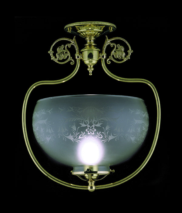 Framburg 7811 PB One Light Flush / Semi-Flush Mount, Polished Brass
