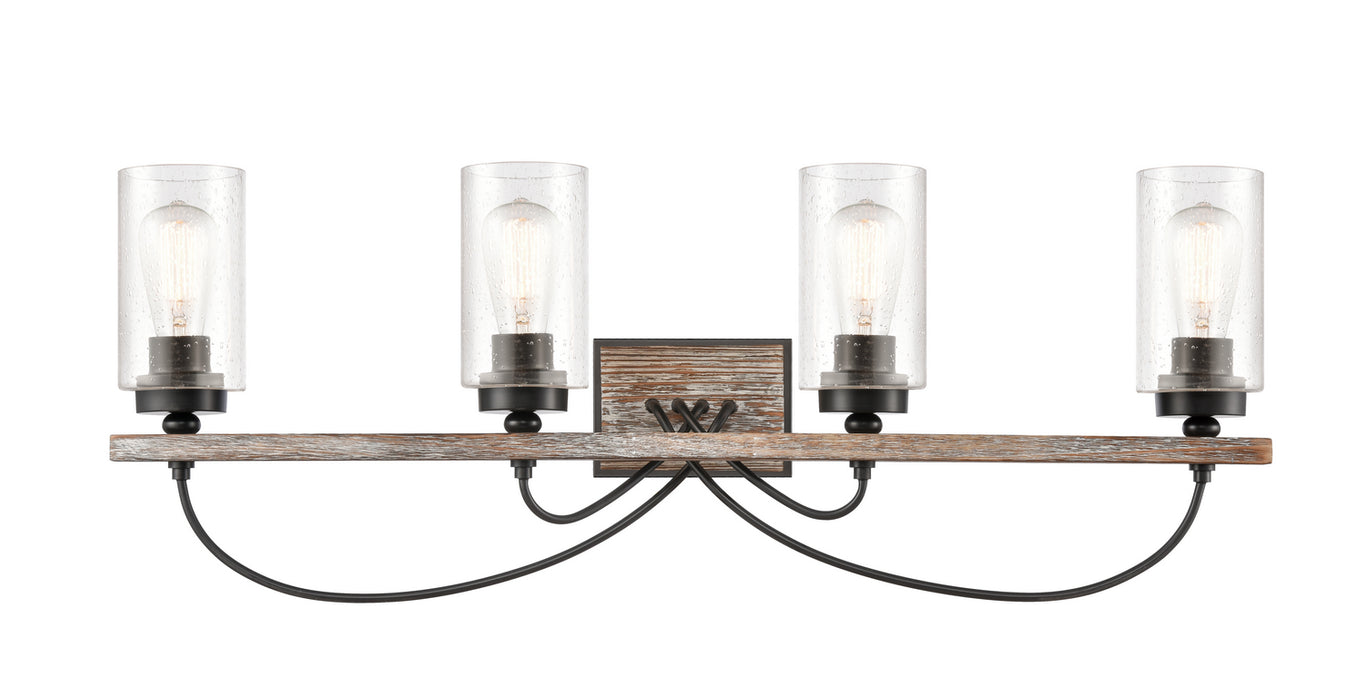 Innovations 442-4W-BK-SDY Four Light Bath Vanity, Matte Black