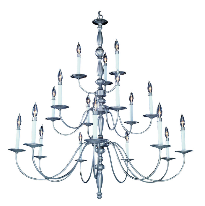 Framburg 7918 SP 18 Light Foyer Chandelier, Satin Pewter