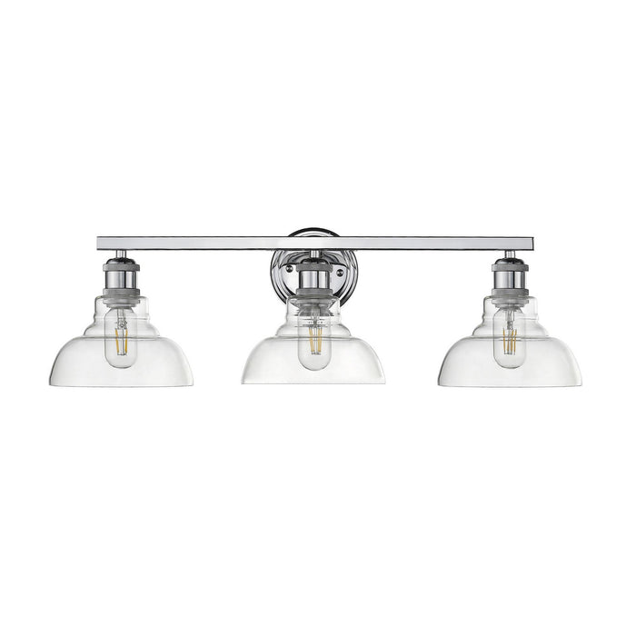 Golden 0305-BA3 CH-CLR Three Light Bath Vanity, Chrome