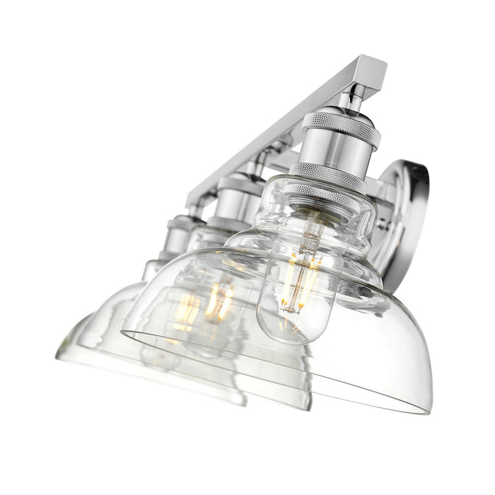 Golden 0305-BA3 CH-CLR Three Light Bath Vanity, Chrome