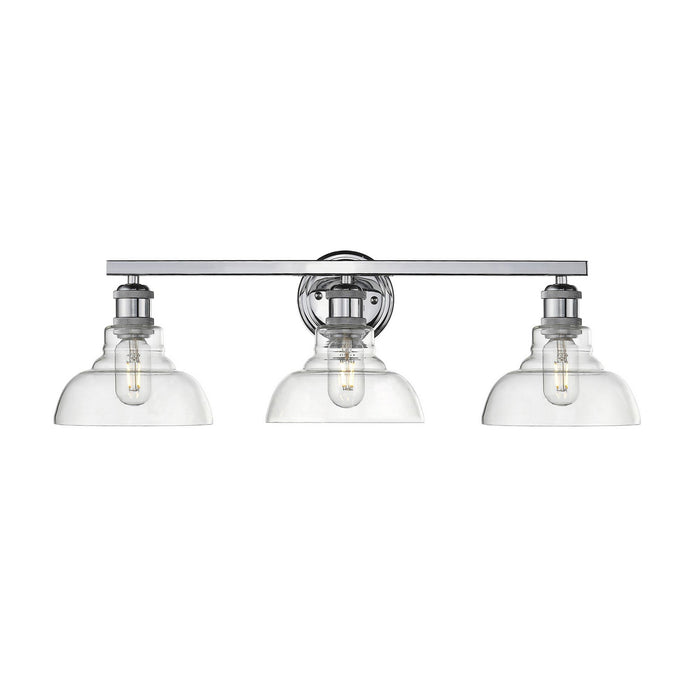 Golden 0305-BA3 CH-CLR Three Light Bath Vanity, Chrome