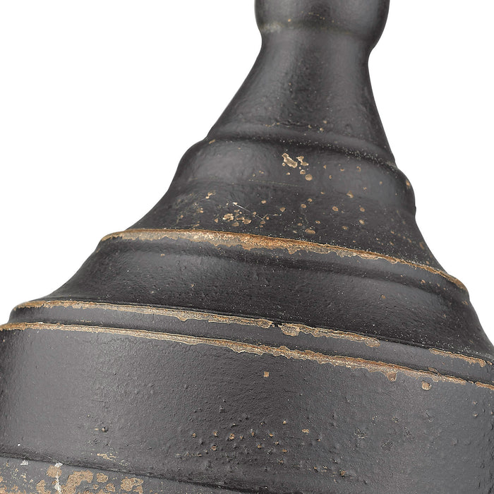 Golden 0806-S ABI One Light Mini Pendant, Antique Black Iron